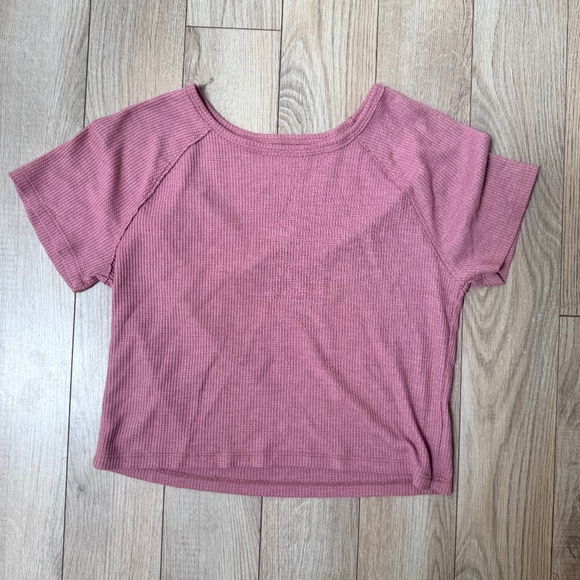 American Eagle Outfitters Cropped waffle Knit top size L - Picture 1 of 7